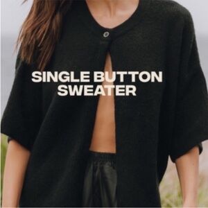 Daily Drills Black Single Button Cardigan